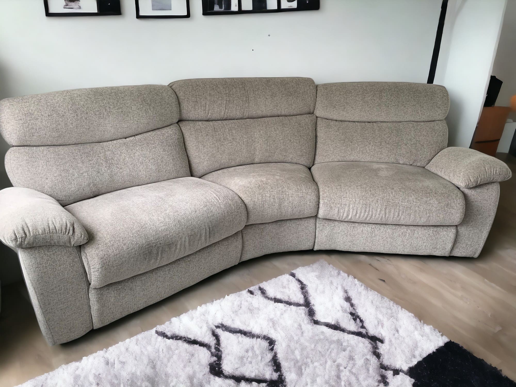 SCS Grey Curved 4 Seater Sofa