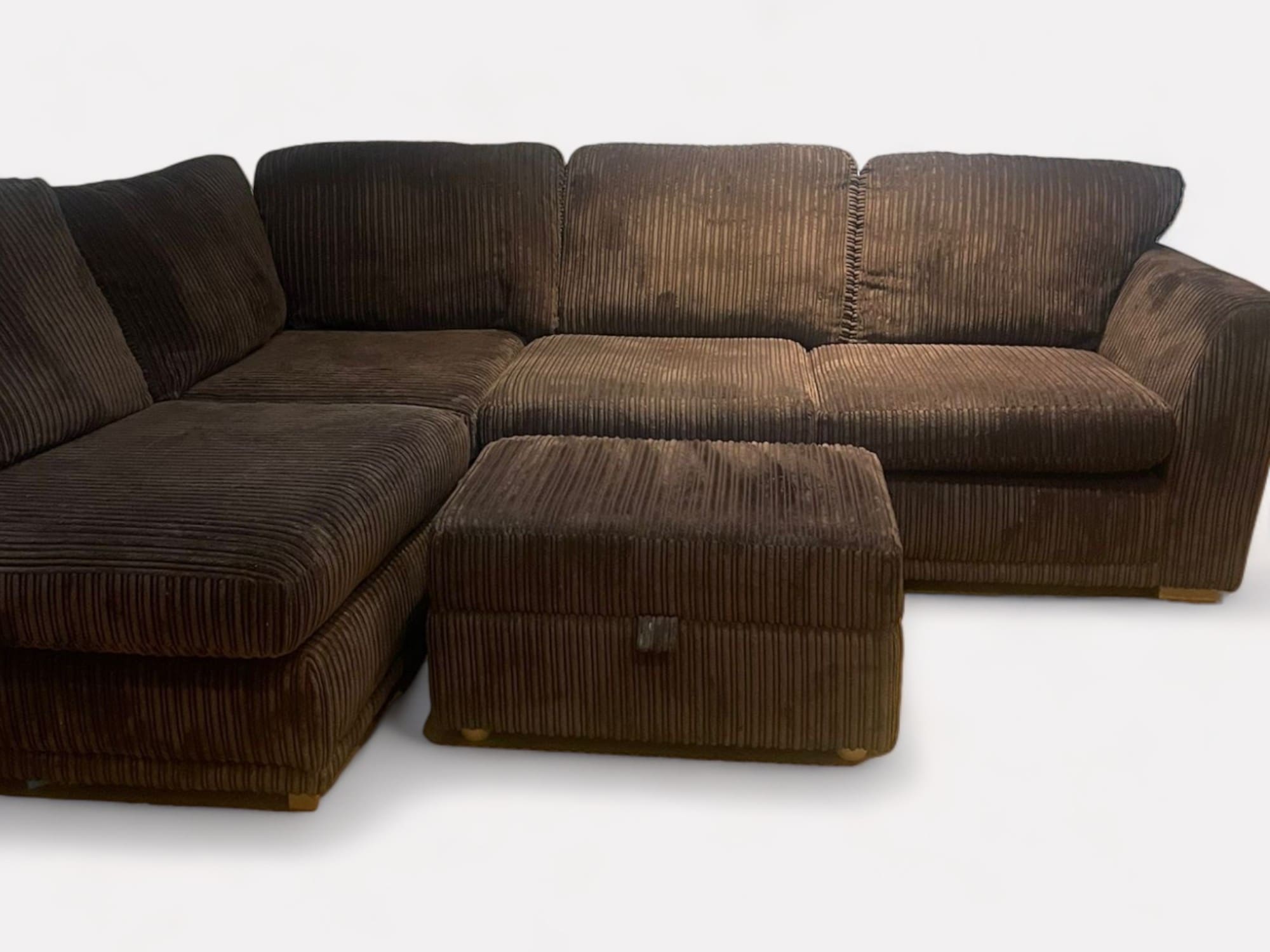 DFS Ledbury Brown Corner Sofa with Footstool