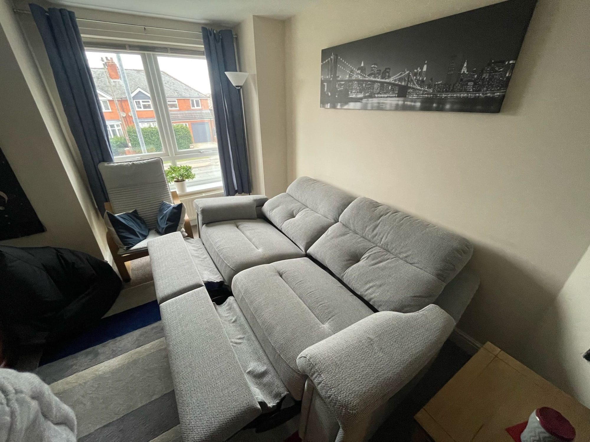 SCS Grey 2 Seater Electric Recliner Sofa