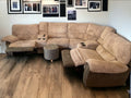 Harveys Beige Brown Cord Corner Recliner Sofa