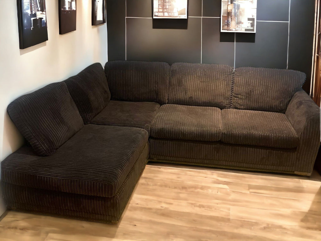DFS Ledbury Brown Corner Sofa with Footstool