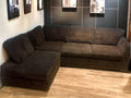 DFS Ledbury Brown Corner Sofa with Footstool