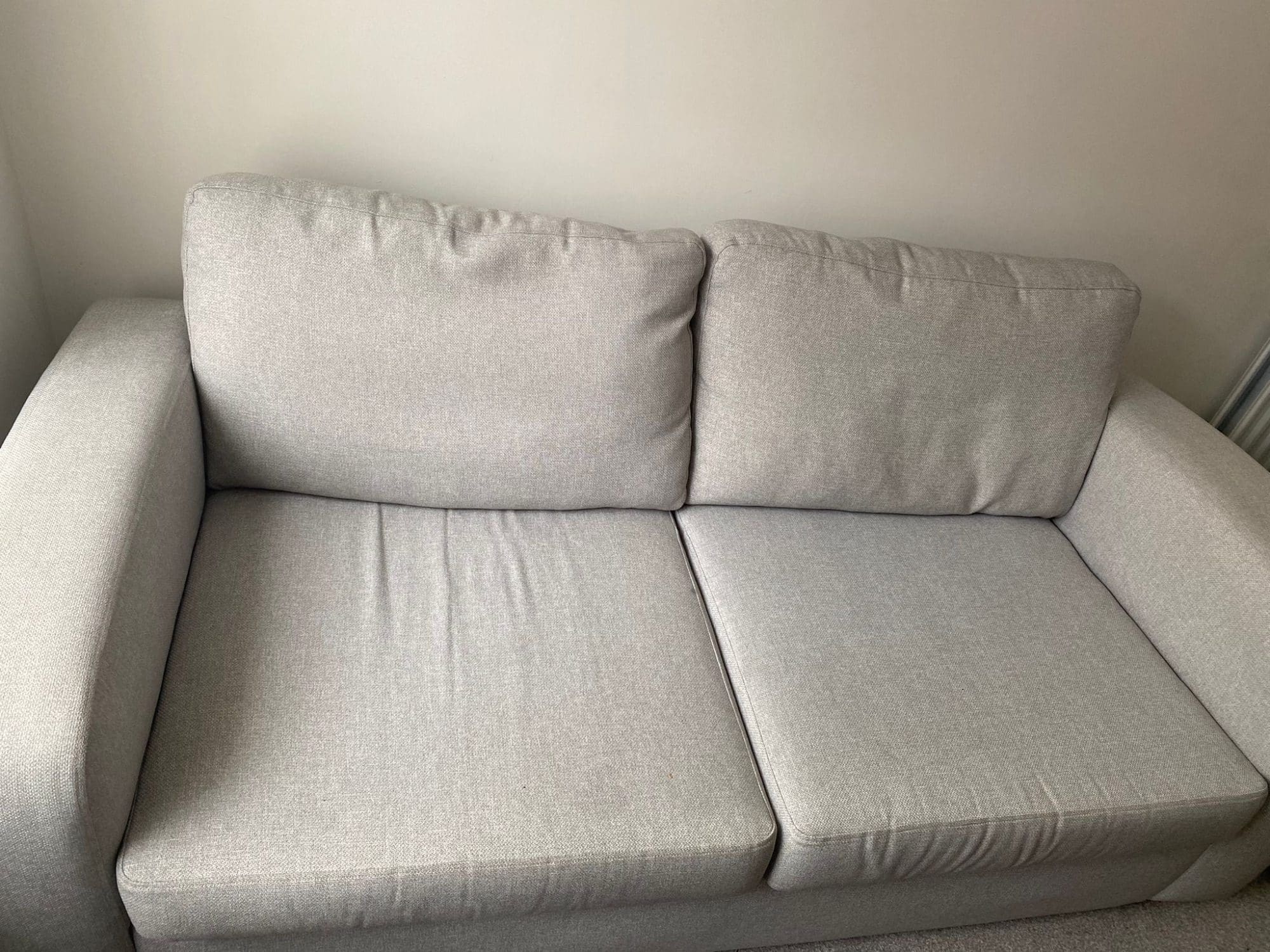 DFS Grey Two 3 Seater Sofas and Footstool