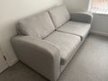DFS Grey Two 3 Seater Sofas and Footstool