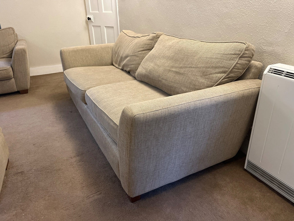 DFS Natural 3 Seater Sofa with Chair and Footstool