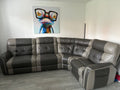 SCS Brown Leather Corner Electric Recliner Sofa