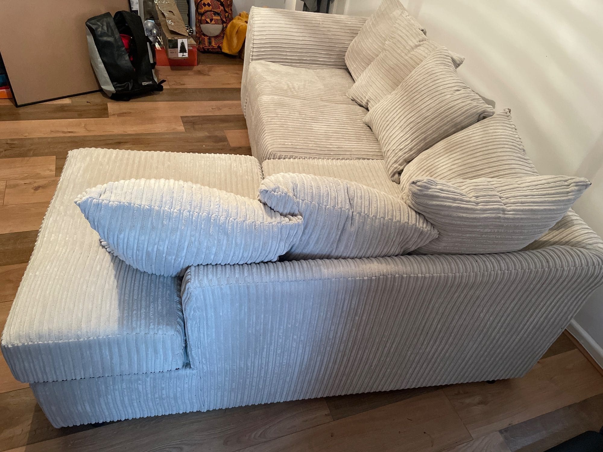 Wayfair Cream Cord Corner Sofa