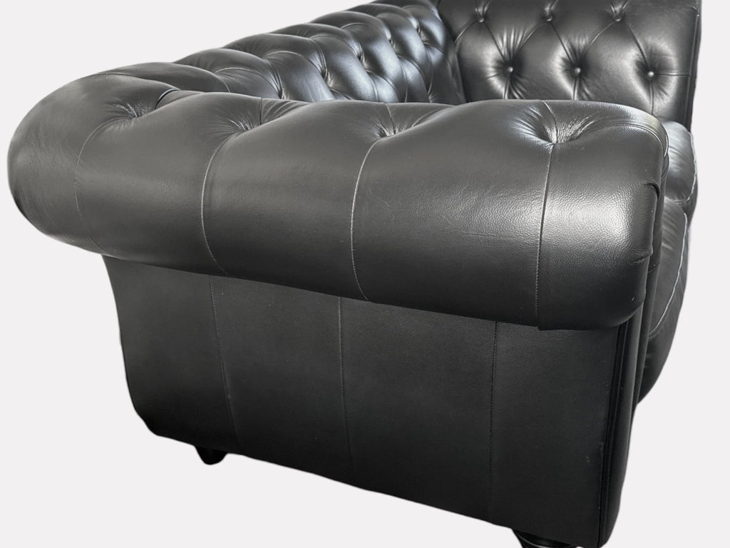 Littlewoods Black Leather 2 Seater Sofa and 2 Chairs