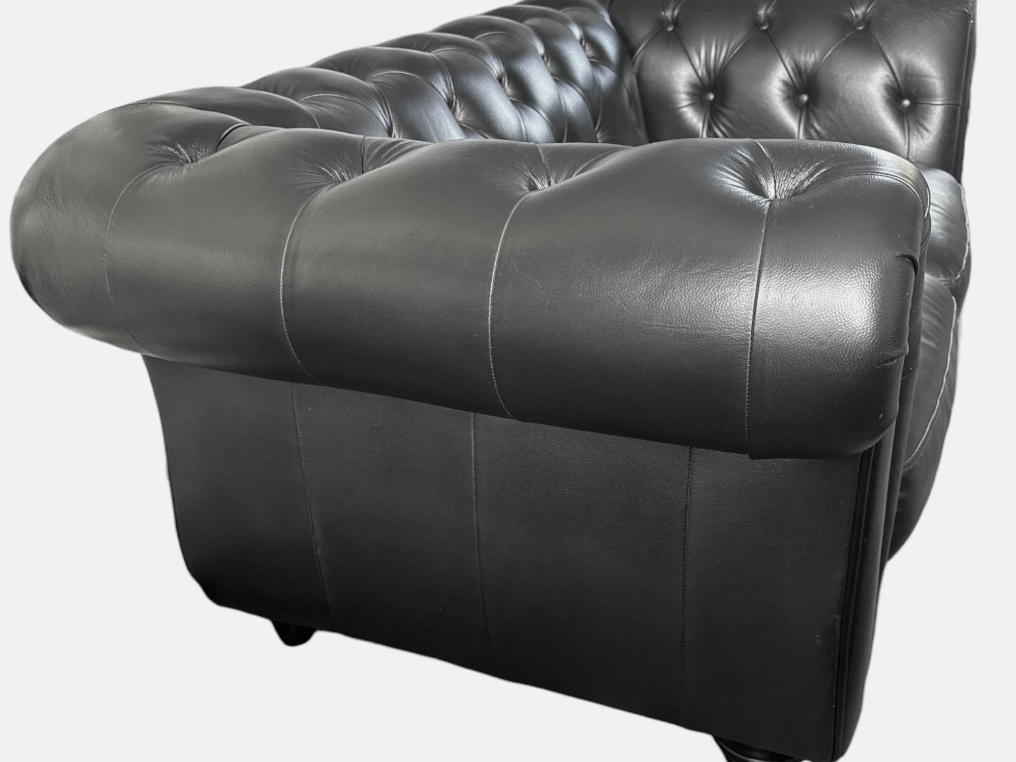 Littlewoods Black Leather 2 Seater Sofa and 2 Chairs