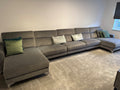 Natuzzi Plush Grey Large U-Shape Sofa