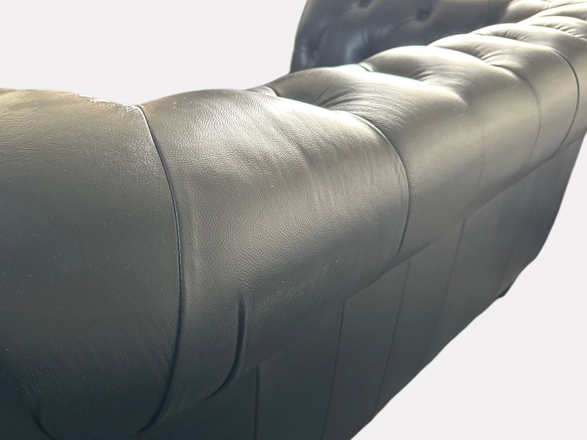 Littlewoods Black Leather 2 Seater Sofa and 2 Chairs