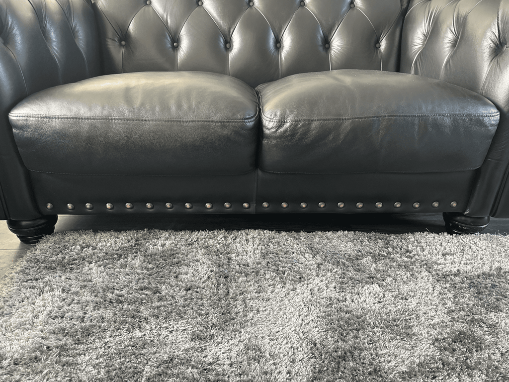 Littlewoods Black Leather 2 Seater Sofa and 2 Chairs