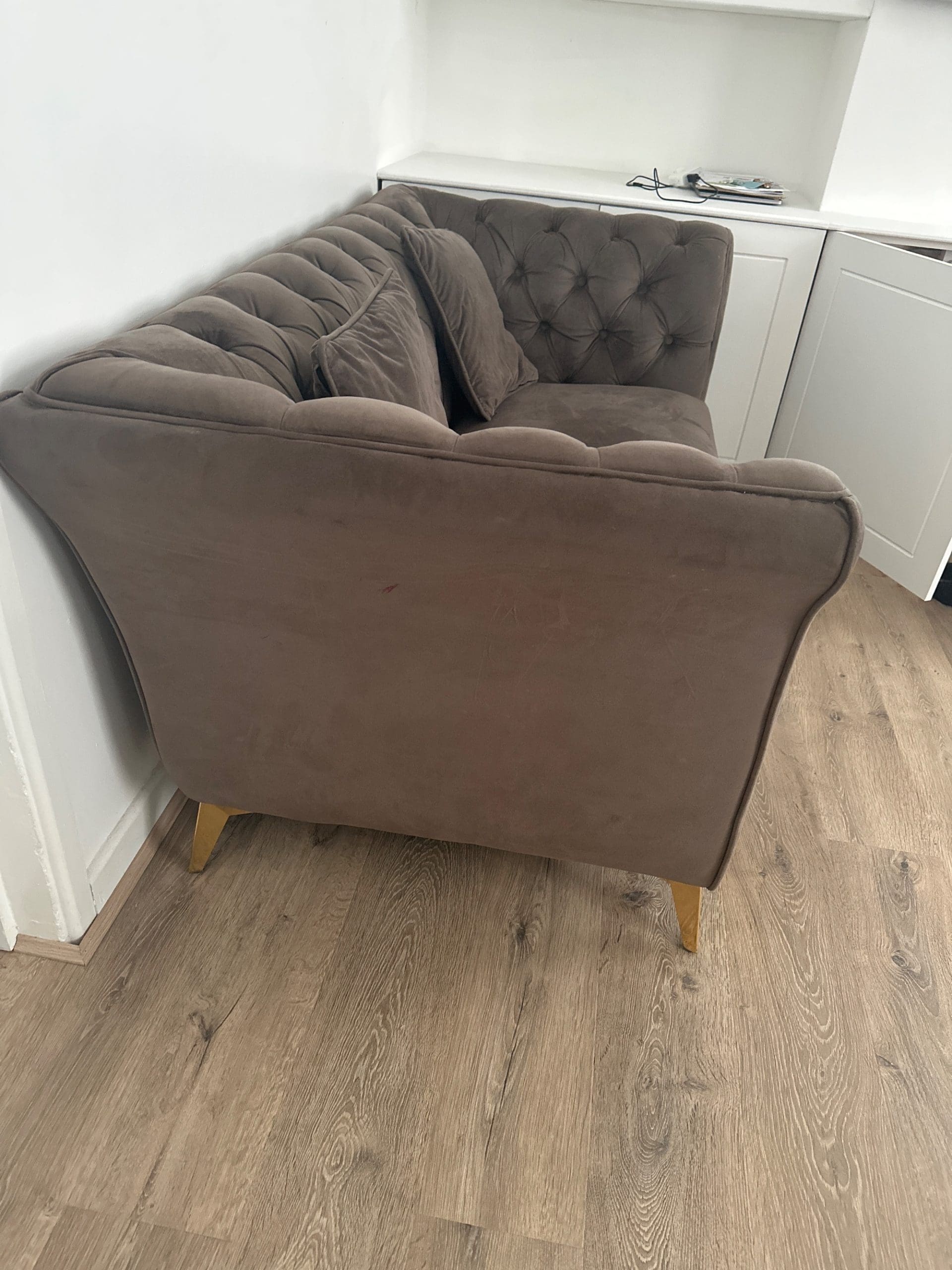 Wayfair Chocolate Brown 2 and 3 Seater Chesterfield Sofa Set