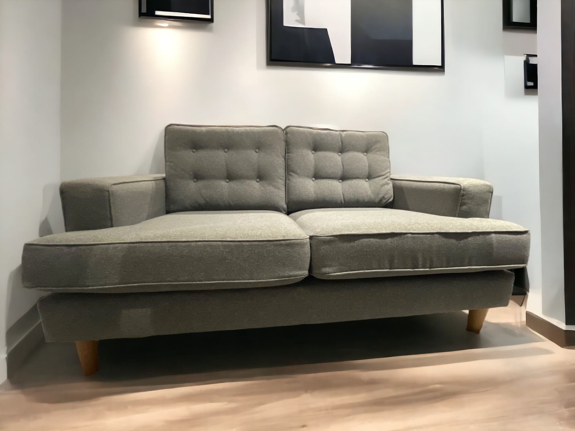 Next Grey Modern 2 Seater Sofa